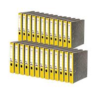 Exacompta - Ref 80023625002F - FALKEN - Recycling Lever Arch Files - Suitable for A4 Documents, 50mm Spine, Spine Label, Metal Finger Hole - Yellow (Pack of 25)