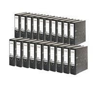 Exacompta - Ref 80024136005F - FALKEN - Recycling Lever Arch Files - Suitable for A4 Documents, 80mm Spine, Spine Label, Metal Finger Hole - Black (Pack of 20)