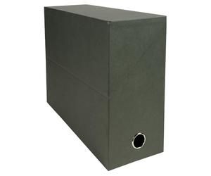 Exacompta - Ref 83143E - 5 Economical transfer boxes - 120 mm spine - With metal eyelet - For A4 size - Dimensions 25.5 x 34 x 5 cm - dark green - delivered fully assembled