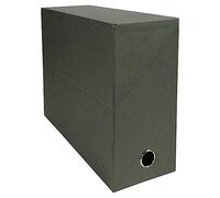 Exacompta - Ref 83143E - Economic Transfer Boxes - 250 x 330 x 120mm in Size, 120mm Metal Reinforced Spine, Suitable for A4 Documents, Hinged Lid - Dark Green
