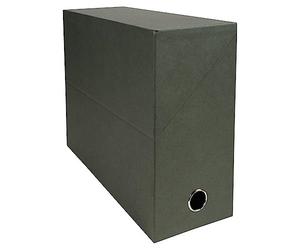 Exacompta - Ref 83143E - Economic Transfer Boxes - 250 x 330 x 120mm in Size, 120mm Metal Reinforced Spine, Suitable for A4 Documents, Hinged Lid - Dark Green