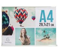 Exacompta - Ref 84059D - Box of 30 Horizontal Slanted Display Holders A4 - Dimensions D 30 x W 9.5 x H 21.5 cm - PMMA (Acrylic) for Photos, advertisements, menus Restaurants, Hotels - Crystal