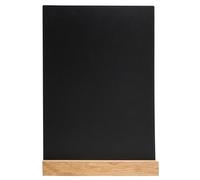 Exacompta - Ref 84240D - Box of 10 Message Holders with Wooden Base A4, Table Board - Slate Double-Sided menu Holder - for Cafe, bar, Restaurant, foodtruck - 21 x 5 x 29.7 cm - Black