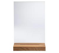 Exacompta - Ref 84258D - Box of 10 display holders with wooden base A4 vertical - Dimensions D 21 x W 29.7 x H 21 cm - Menus for restaurants, hotels, conference, reception - Made of PMMA - Crystal