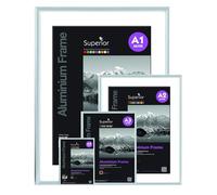 Exacompta - Ref 84758D - Box of 12 A4 Photo Frames - Can be placed on a table or hung on a wall - Aluminium edges - Use vertical or horizontal - Dimensions 30.5 x 21.8 x 2.5 cm - Silver