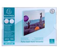 Exacompta - Ref 84858QD - Box of 10 - Horizontal Wall Display Holder A4 for displaying Photos or documents - Made of high Transparency PMMA (Acrylic) - Crystal