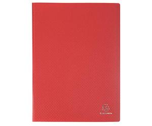 Exacompta - Ref 85105E - Box of 8 OPAK Document Protectors - 100 Non-Reflective Grained Pockets - 200 Sheets - for A4 Size - Size 24 x 32 cm - Soft Polypropylene Cover - Color red