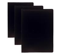 Exacompta - Ref 8511E - Soft PP Display Book - Suitable for A4 Documents, Made from Polypropylene, Lightweight, 10 Pockets, 20 Viewing Pages - Black Cover (Pack of 3)
