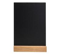 Exacompta - Ref 85240D - Box of 20 Message Holders with Wooden Base A5, Table Board - Slate Double-Sided menu Holder - for Cafe, bar, Restaurant, foodtruck - 14.8 x 5 x 21 cm - Black
