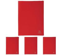 Exacompta - Ref 8525E - Soft PP Display Book - Suitable for A4 Documents, Made from Polypropylene, Lightweight, 20 Pockets, 40 Viewing Pages - Red Cover (Pack of 4)