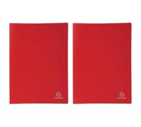 Exacompta - Ref 8525E - Soft PP Display Book - Suitable for A4 Documents, Made from Polypropylene, Lightweight, 20 Pockets, 40 Viewing Pages - Red Cover (Pack of 2)