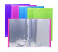 Exacompta - Ref 85280E - Iderama Collection - Semi-Rigid Display Book - 240 x 320mm in Size, Suitable for A4 Documents, 60 Pockets - Assorted Colours (Pack of 4)