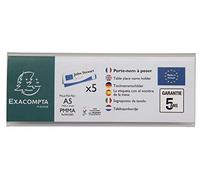 Exacompta - Ref 85358D - Name Tag Display Stand - Suitable for A5 Paper Folded Landscape, Made from PMMA (Acrylic) Material - Clear Transparent (Pack of 5)