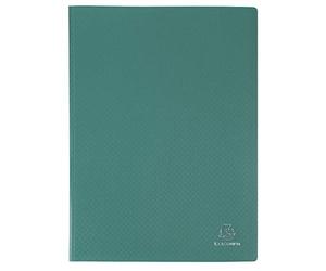 Exacompta - Ref 8543E - Box of 12 OPAK Document Protectors - 40 Non-Reflective Grained Pockets - 80 Sheets - for A4 Size - Size 24 x 32 cm - Soft Polypropylene Cover - Dark Green