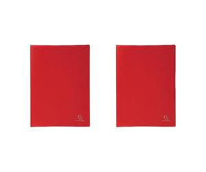 Exacompta - Ref 8545E - Soft PP Display Book - Suitable for A4 Documents, Made from Polypropylene, Lightweight, 40 Pockets, 80 Viewing Pages - Red Cover (Pack of 2)