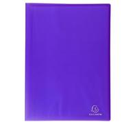Exacompta - Ref 85466E - Box of 12 Chromaline semi-rigid polypropylene display cases - 40 smooth crystal pockets - 80 views - translucent soft cover - A4 - dim24 x 32 cm - purple