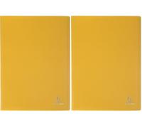 Exacompta - Ref 8549E - Soft Cover PP Display Book - Suitable for A4 Documents, 40 Pockets, 80 Viewing Pages, High Transparency, 300 Micron Polypropylene - Yellow (Pack of 2)