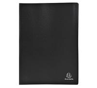 Exacompta - Ref 8551E - Soft PP Display Book - Suitable for A4 Documents, Made from Polypropylene, Lightweight, 50 Pockets, 100 Viewing Pages - Black Cover