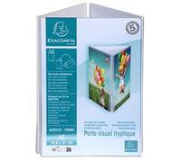 Exacompta - Ref 85558D - Box of 10 3-Sided Display Holders A5 - Dimensions: D 14.5 x W 15 x H 21 cm - for Photos, documents on a Table, Desk or Shelf - Made of PMMA - Crystal