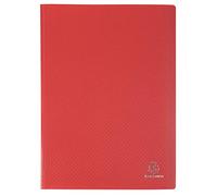 Exacompta - Ref 8555E - Box of 12 OPAK Document Protectors - 50 Non-Reflective Grained Pockets - 100 Sheets - for A4 Size - Size 24 x 32 cm - Soft Polypropylene Cover - Color red