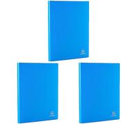 Exacompta - Ref 8557E - Soft PP Display Book - Suitable for A4 Documents, Made from Polypropylene, Lightweight, 50 Pockets, 100 Viewing Pages - Blue Cover (Pack of 3)