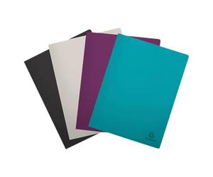 Exacompta - Ref 85740E - Pack of 4 semi-Rigid Document Protectors Made of Recycled PP Titanium - 40 Pockets - 80 Sheets - for A4 - Size 24 x 32 cm - 4 Colours Aubergine, Coconut, Black and Turquoise