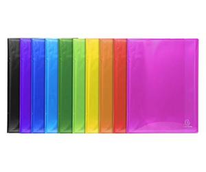 Exacompta - Ref 85970E - Iderama Collection - Semi-Rigid Display Book - 240 x 320mm in Size, Suitable for A4 Documents, 100 Pockets - Assorted Colours (Pack of 8)
