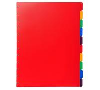 Exacompta - Ref 86003E - Box of 10 dividers Made of Rigid Polypropylene Multi-Coloured for Removable Ring Binders - 10 Neutral tabs - for A4 Format Maxi - Size 24 x 30.5 cm
