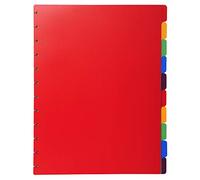 Exacompta - Ref 86003E - Divider Inserts for Repositionable Display Books - Suitable for Use With A4+ Documents, 10 Tabbed Positions - Assorted Coloured Tabs
