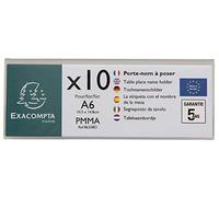 Exacompta - Ref 86358D - Name Tag Display Stand - Suitable for A6 Paper Folded Landscape, Made from PMMA (Acrylic) Material - Clear Transparent (Pack of 10)