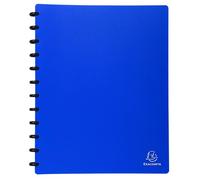 Exacompta - Ref 86362E - Box of 4 Removable Ring Binders with 30 Removable Grained Pockets - 60 Views - for A4 - Size 24.5 x 31 cm - Opaque Hard Cover - Color Blue