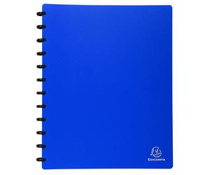 Exacompta - Ref 86362E - Box of 4 Removable Ring Binders with 30 Removable Grained Pockets - 60 Views - for A4 - Size 24.5 x 31 cm - Opaque Hard Cover - Color Blue