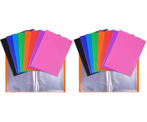 Exacompta - Ref 88100E - Opak Display Book - Suitable for A4 Documents, 100 Pockets, 200 Viewing Pages, Matt Laminated Cover, High Transparency Pockets - Random Colour Cover (Pack of 2)