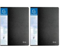Exacompta - Ref 88101E - Opaque PP Display Book - 240 x 320mm in Size, Suitable for A4 Documents, Crystal Clear Pockets, 0.8mm Polypropylene, 10 Pockets, 20 Viewing Pages - Black (Pack of 2)