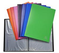 Exacompta - Ref 8820E - Semi-Rigid PP Display Book - Suitable for A4 Documents, Wipe able Cover, 500 Micron Polypropylene, 20 Pockets, 40 Viewing Pages - Assorted Colours (Pack of 10)