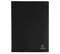 Exacompta - Ref 8821E - Box of 20 OPAK Document Holders - 20 Smooth Crystal Clear Pockets - 40 Sheets - for A4 Size - Size 24 x 32 cm - semi-Rigid Polypropylene Cover - Colour Black