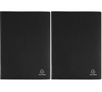 Exacompta - Ref 8821E - Semi-Rigid PP Display Book - Suitable for A4 Documents, Wipeable Cover, 500 Micron Polypropylene, 20 Pockets, 40 Viewing Pages - Black Cover (Pack of 2)