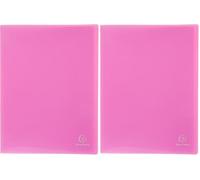 Exacompta - Ref 88227E - Semi-Rigid PP Display Book - Suitable for A4 Documents, Wipeable Cover, 500 Micron Polypropylene, 20 Pockets, 40 Viewing Pages - Pink Cover (Pack of 2)