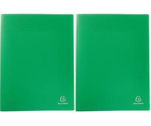 Exacompta - Ref 8823E - Semi-Rigid PP Display Book - Suitable for A4 Documents, Wipeable Cover, 500 Micron Polypropylene, 20 Pockets, 40 Viewing Pages - Light Green Cover (Pack of 2)
