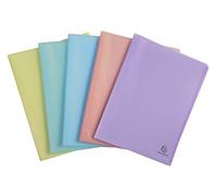 Exacompta - Ref 88270E - Pack of 5 Chromaline Pastel Document Sleeves - 20 Crystal Pockets - 40 Sheets - for A4 - Size 24 x 32 cm - Translucent Recycled Polypropylene Cover - 5 Assorted Colours