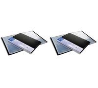Exacompta - Ref 88301E - Opaque PP Display Book - 240 x 320mm in Size, Suitable for A4 Documents, Crystal Clear Pockets, 0.8mm Polypropylene, 30 Pockets, 60 Viewing Pages - Black (Pack of 2)