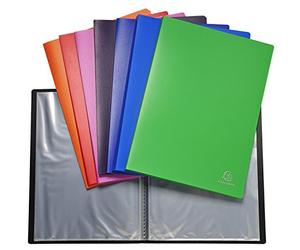 Exacompta - Ref 8830E - Semi-Rigid PP Display Book - Suitable for A4 Documents, Wipeable Cover, 500 Micron Polypropylene, 30 Pockets, 60 Viewing Pages - Assorted Colours (Pack of 12)