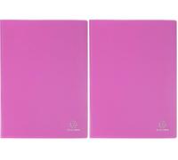 Exacompta - Ref 88327E - Semi-Rigid PP Display Book - Suitable for A4 Documents, Wipeable Cover, 500 Micron Polypropylene, 30 Pockets, 60 Viewing Pages - Pink Cover (Pack of 2)