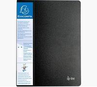 Exacompta - Ref 88401E - Opaque PP Display Book - 240 x 320mm in Size, Suitable for A4 Documents, Crystal Clear Pockets, 0.8mm Polypropylene, 40 Pockets, 80 Viewing Pages - Black