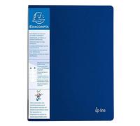 Exacompta - Ref 88402E - Opaque PP Display Book - 240 x 320mm in Size, Suitable for A4 Documents, Crystal Clear Pockets, 0.8mm Polypropylene, 40 Pockets, 80 Viewing Pages - Blue