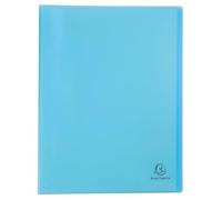 Exacompta - Ref 88472E - Box of 10 Chromaline Pastel Document Sleeves - 40 Smooth Crystal Pockets - 80 Views - for A4 - Size 24 x 32 cm - Translucent Pastel Blue Recycled Polypropylene Cover