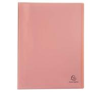 Exacompta - Ref. 88477E - Pack of 5 Chromaline Pastel document covers - 40 smooth crystal pockets - 80 views - for A4 - dim 24 x 32 cm - coral translucent recycled polypro cover