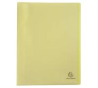 Exacompta - Ref. 88479E - Pack of 5 Chromaline Pastel document covers - 40 smooth crystal pockets - 80 views - for A4 - dim 24 x 32 cm - yellow translucent recycled polypro cover
