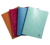 Exacompta - Ref. 88750E - Pack of 4 Maïa document protectors - 50 smooth crystal pockets - 100 views - for A4 - size 24 x 32 cm - semi-rigid recycled polypro cover - 4 assorted colors