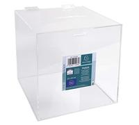 Exacompta - Ref 89058D - Suggestion Box with Lid - 250 x 250 x 250mm in Size, High Quality, PMMA (Acrylic) Material, Hinged Lid with Gap For Placing Items - Transparent